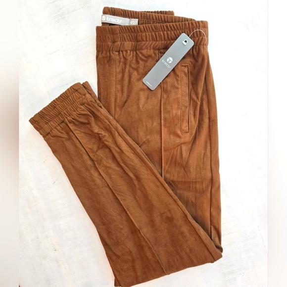 Pants - TRACTR Brown Suede Jogger Style Pants, Pockets, Elastic Cuff, NWT, 4/27